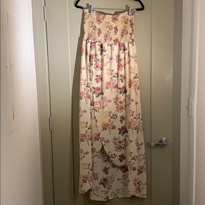 Fashion nova floral strapless maxi dress